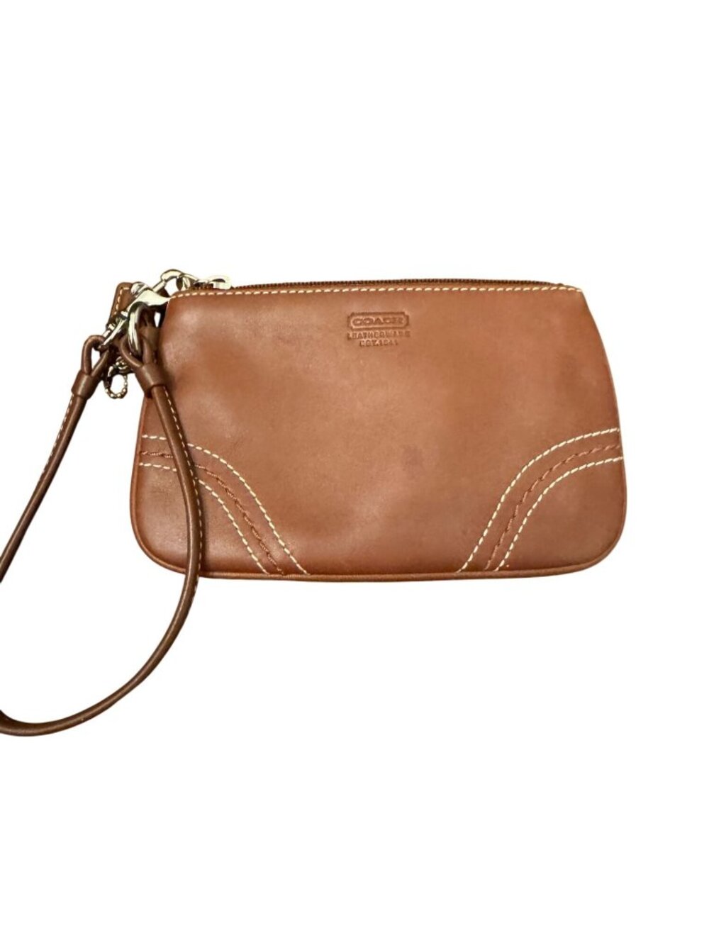 Coach brown wristlet